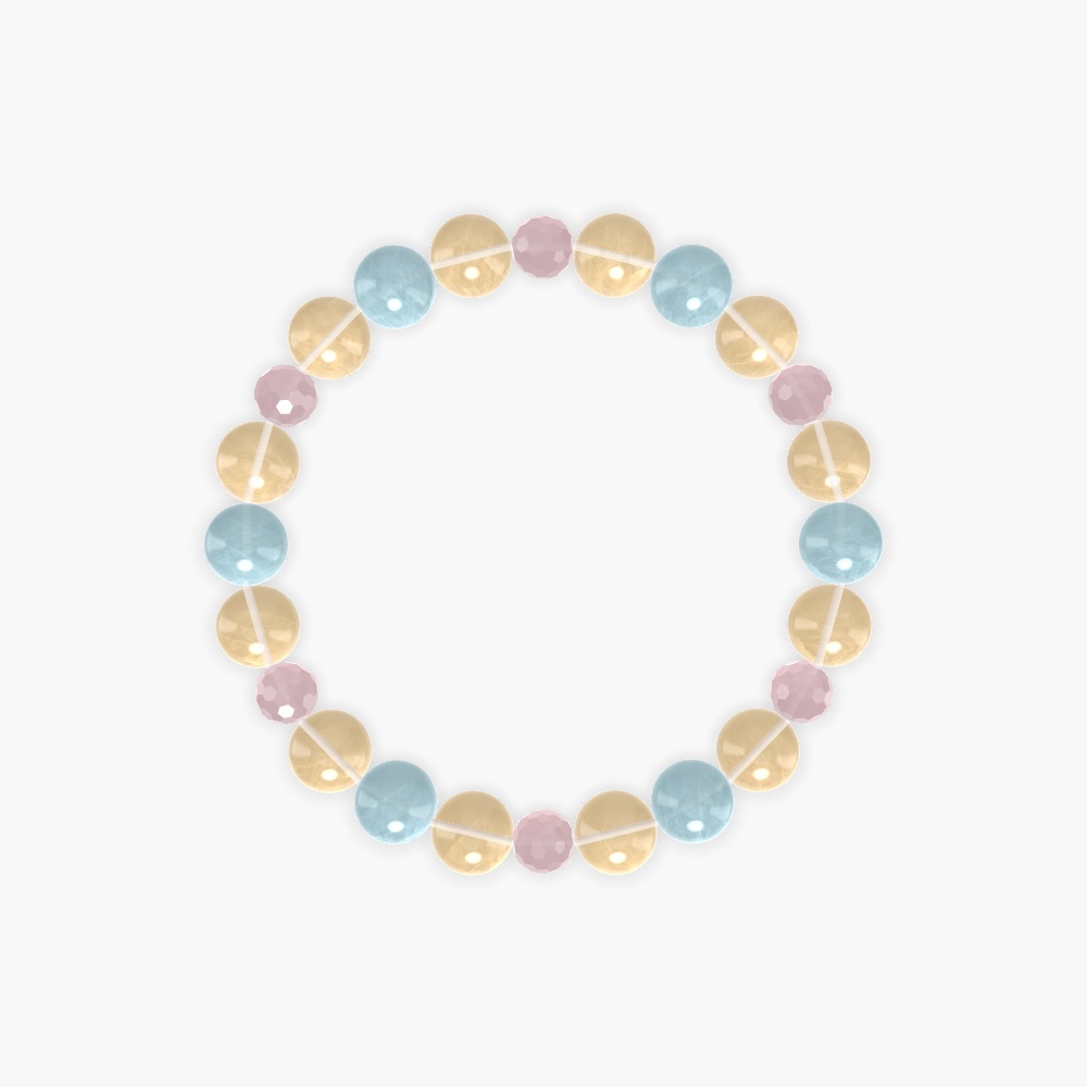 Citrine, Rose Quartz and Aquamarine Bracelet