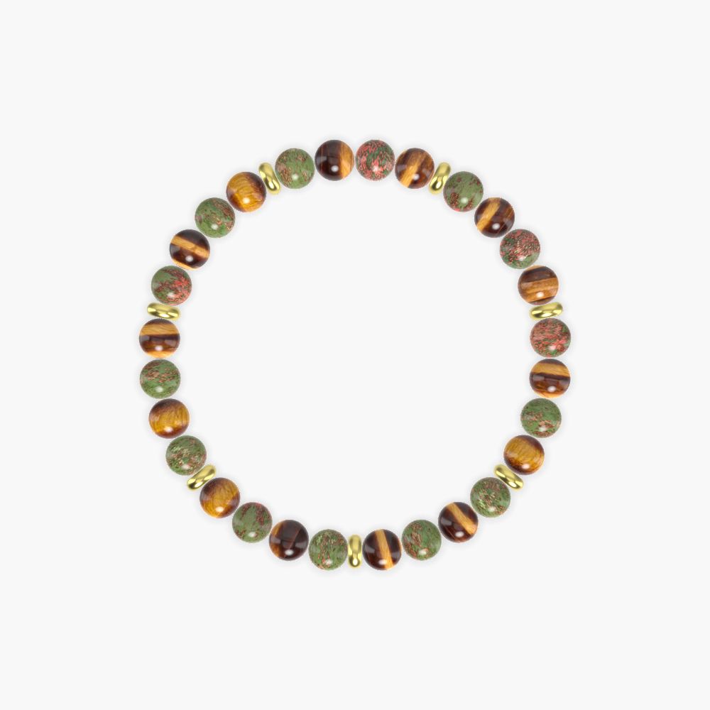 Tiger Eye and Unakite Bracelet