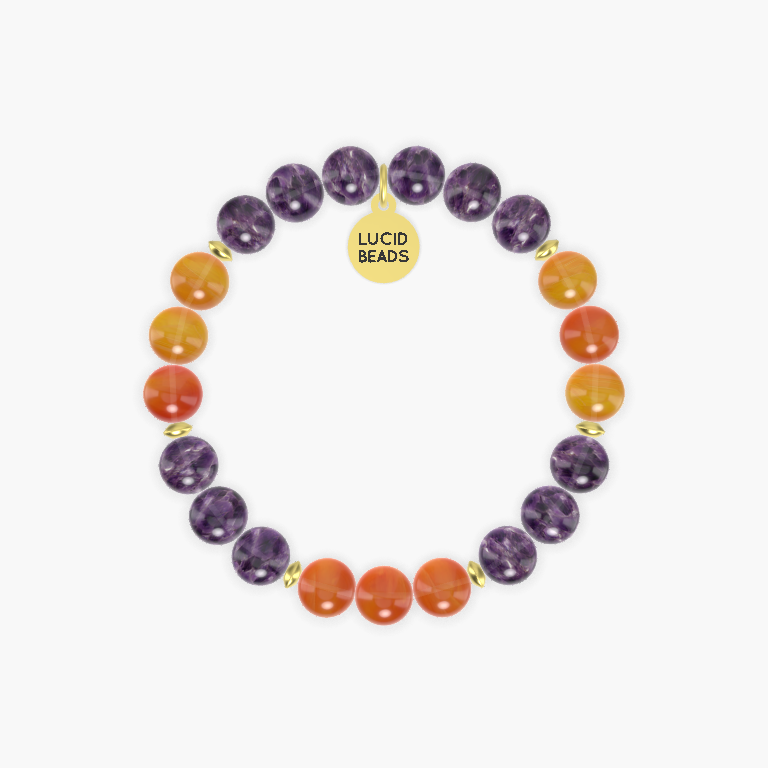 Amethyst and Carnelian Bracelet