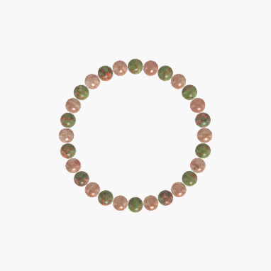 Unakite and Sunstone Bracelet