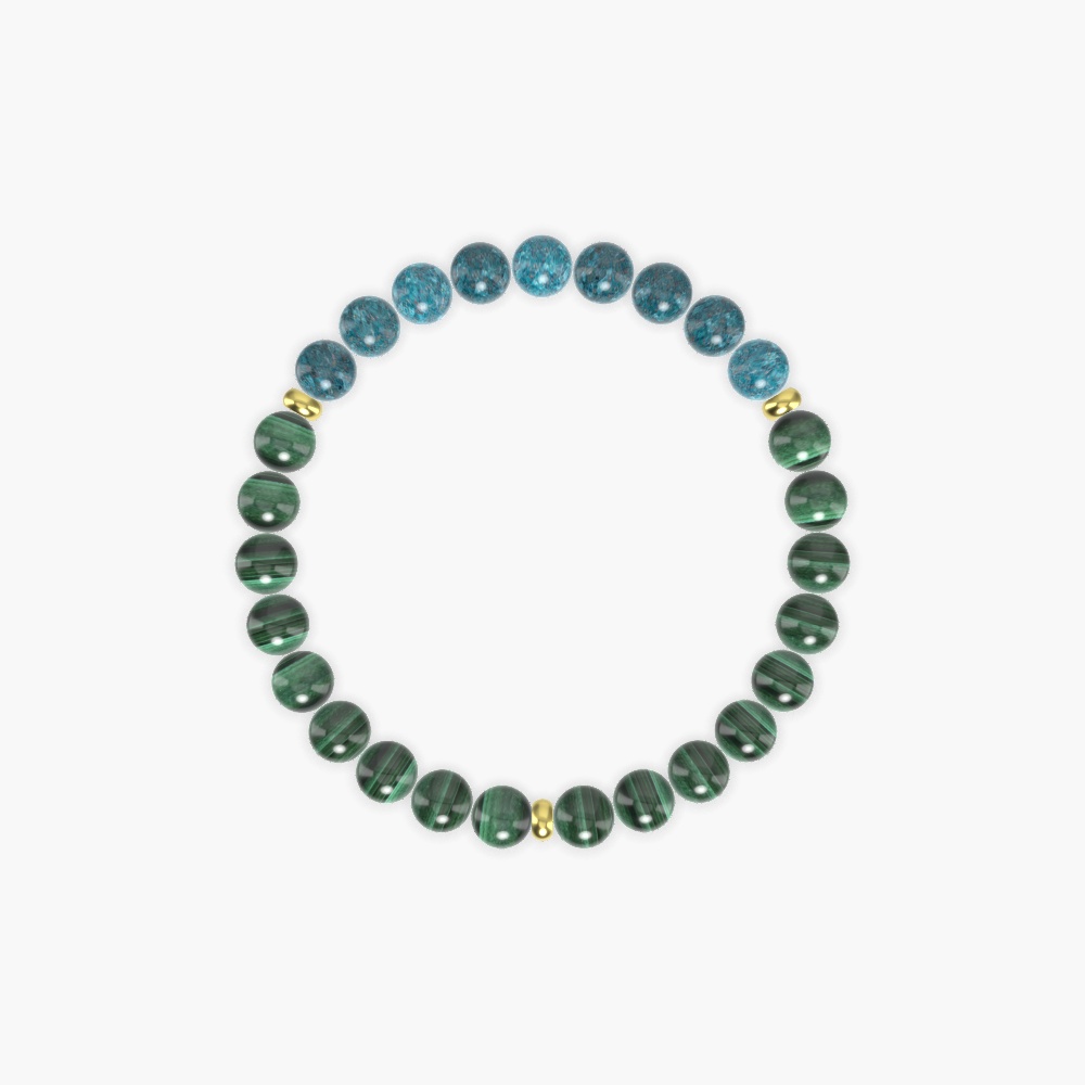 Malachite and Apatite Bracelet
