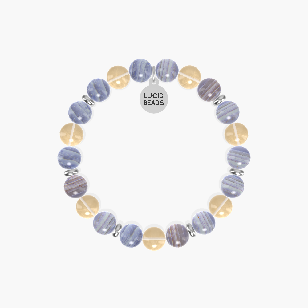 Blue Lace Agate and Citrine Bracelet