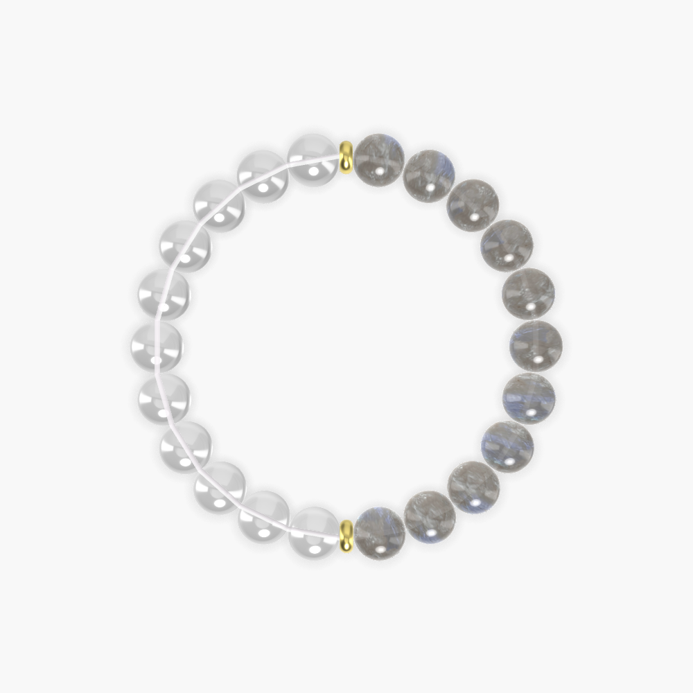 Labradorite and Clear Quartz Bracelet