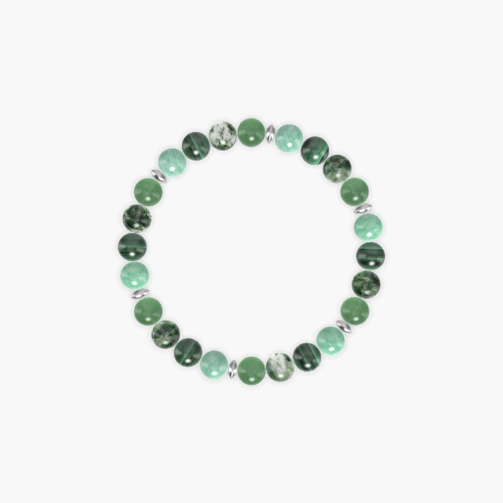 Aventurine, Moss Agate, Malachite and more Gemstone Bracelet