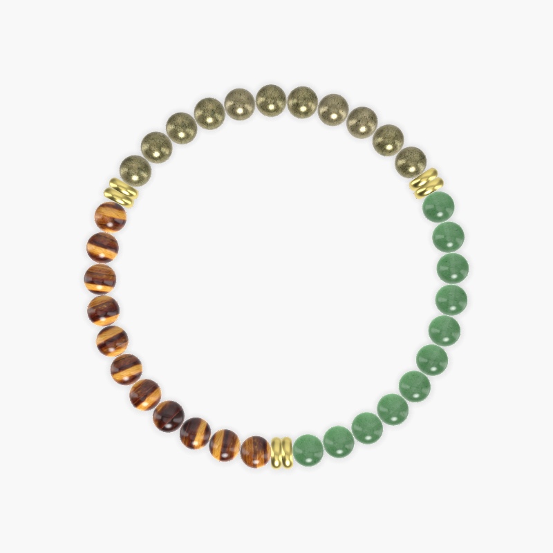 Aventurine, Pyrite and Tiger Eye Bracelet