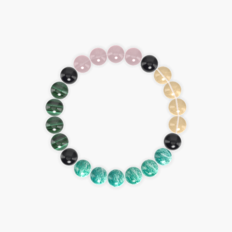 Amazonite, Black Obsidian, Citrine and more Gemstone Bracelet