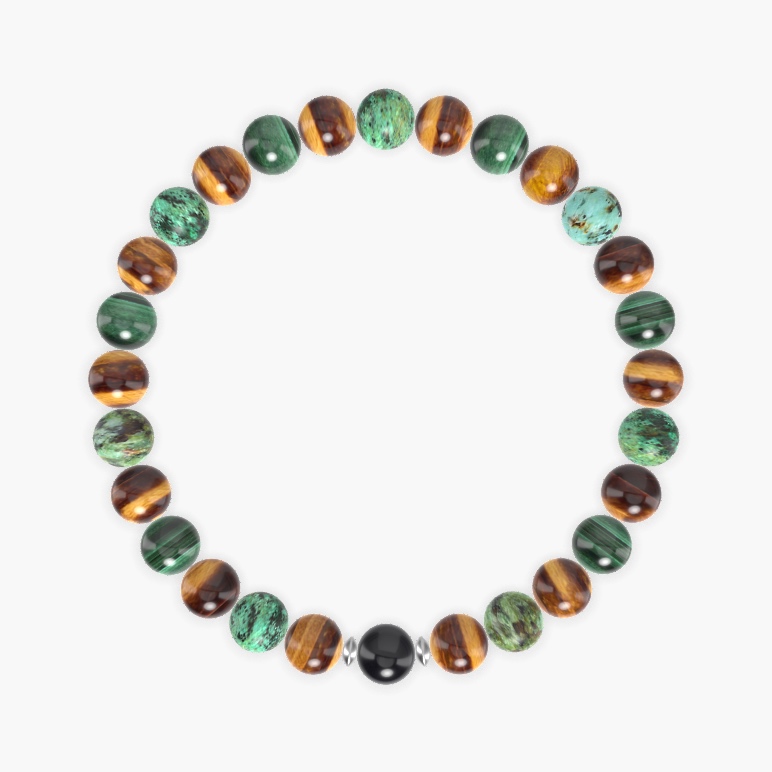 Tiger Eye, African Turquoise, Malachite and more Gemstone Bracelet