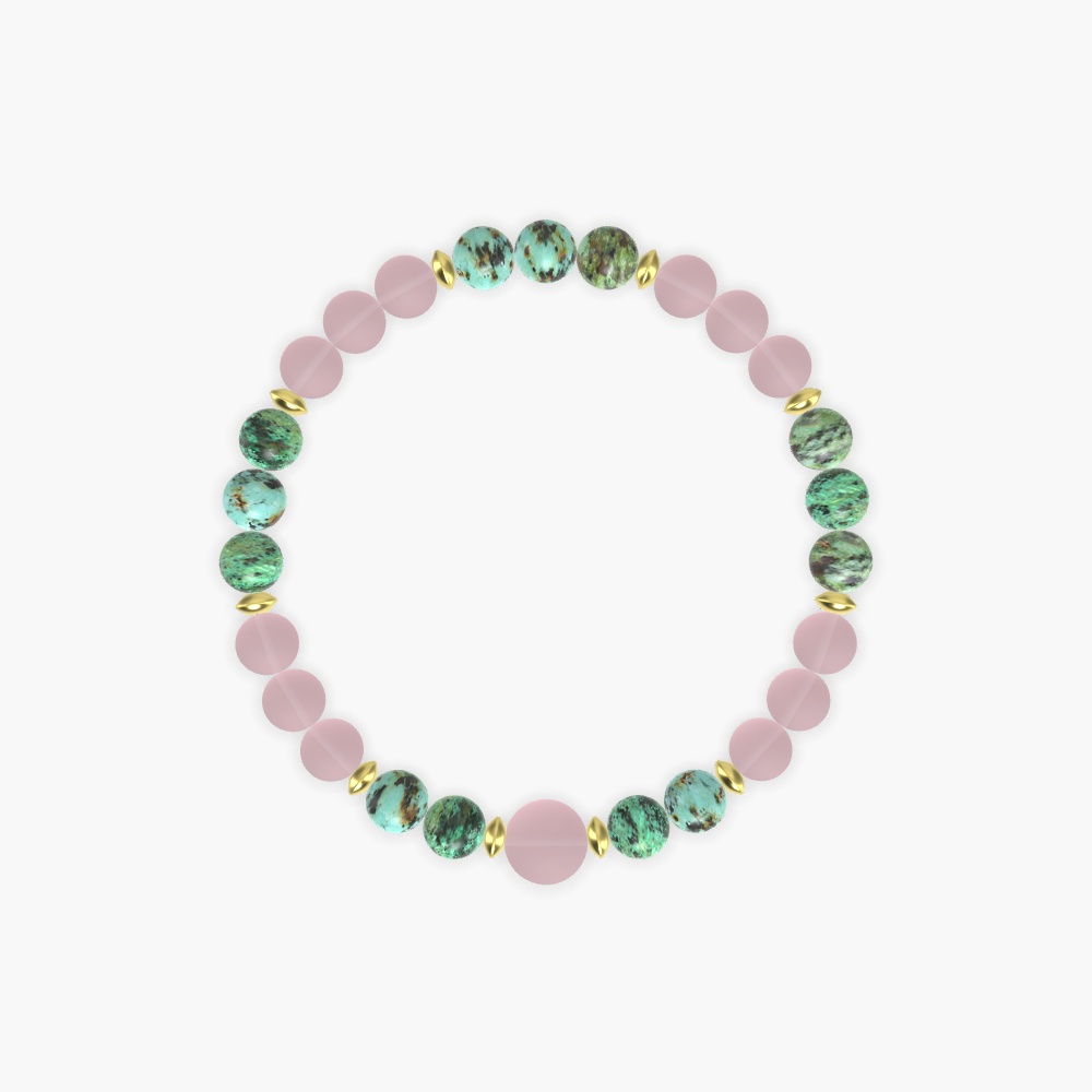 Rose Quartz and African Turquoise Bracelet