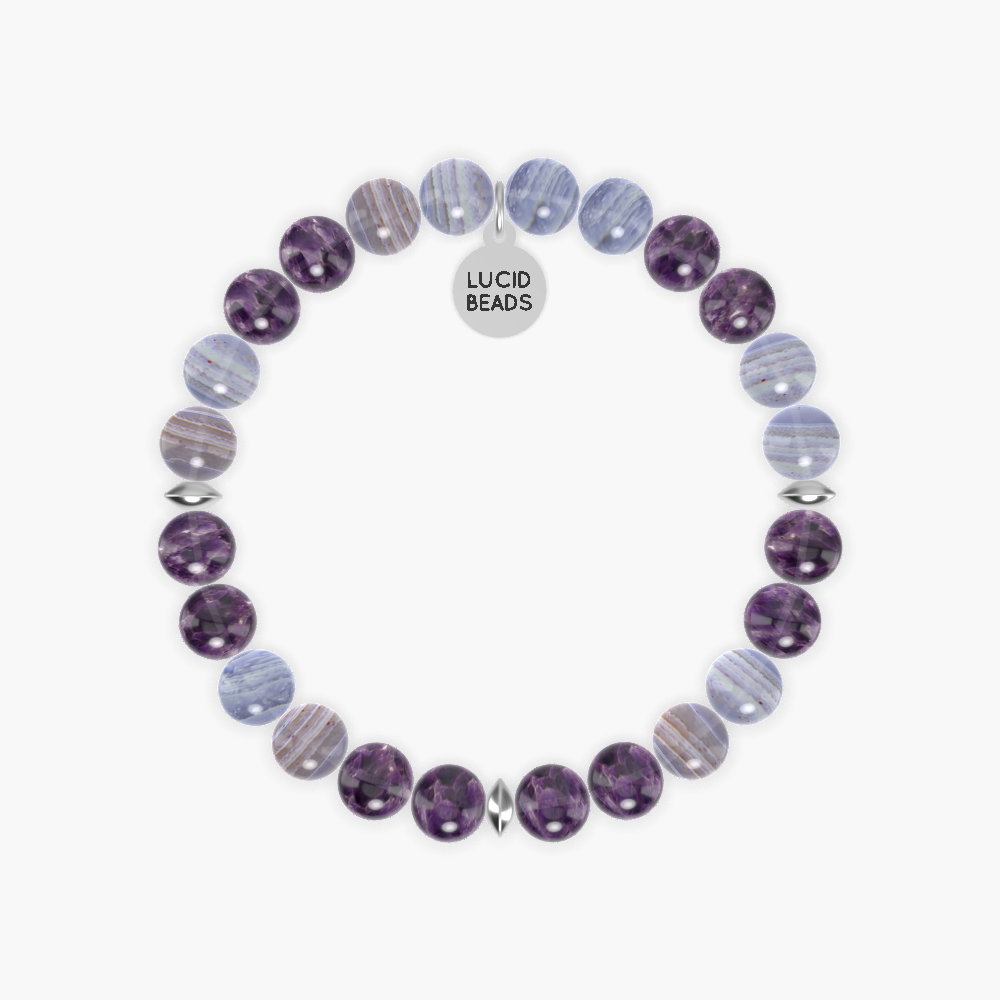 Amethyst and Blue Lace Agate Bracelet