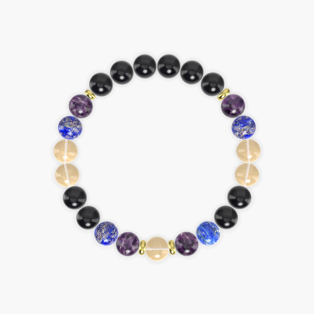 Black Obsidian, Citrine, Amethyst and more Gemstone Bracelet