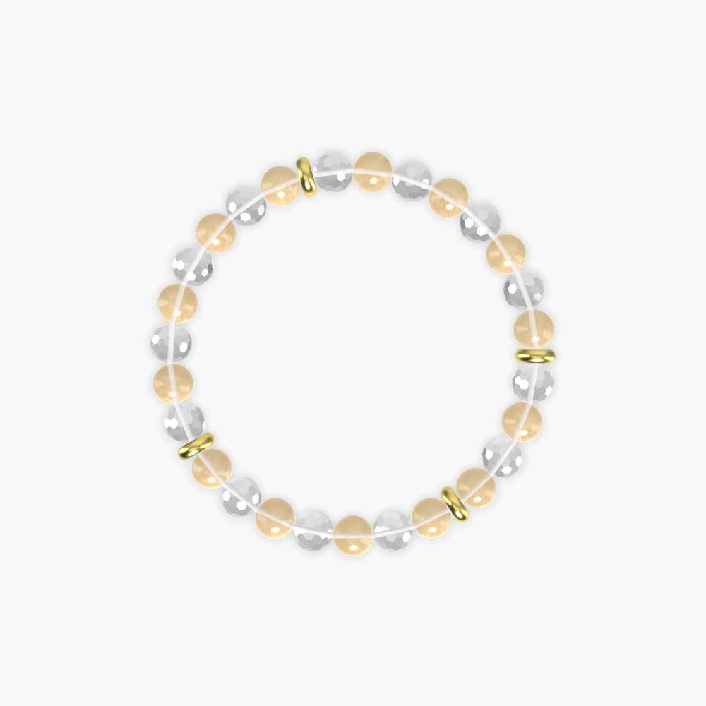 Citrine and Clear Quartz Bracelet