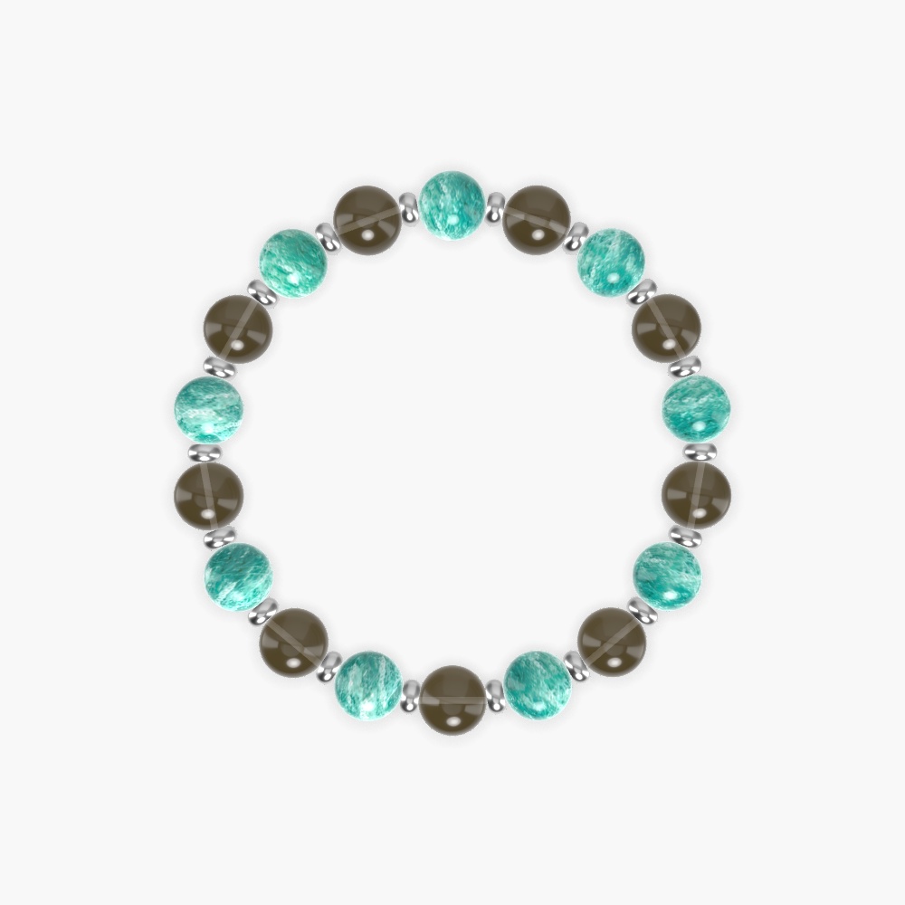 Smoky Quartz and Amazonite Bracelet