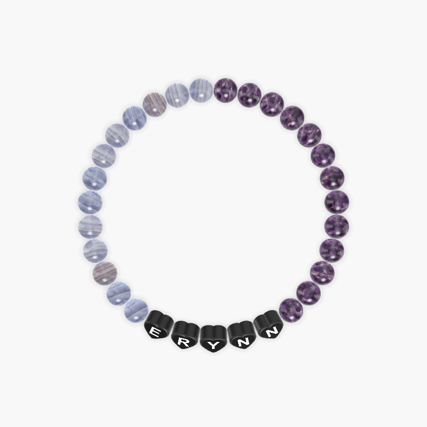 Amethyst and Blue Lace Agate Bracelet