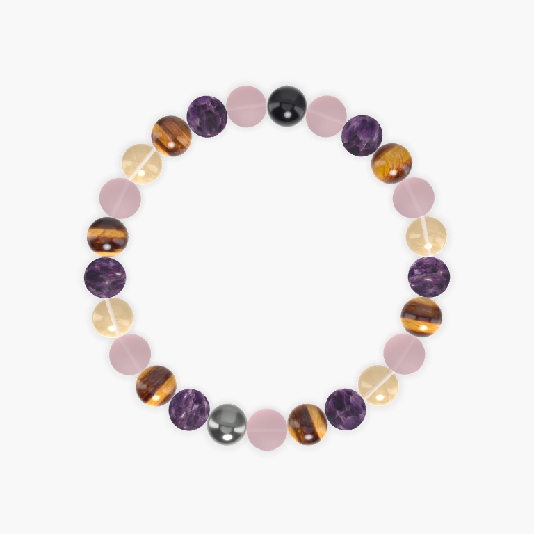 Rose Quartz, Tiger Eye, Amethyst and more Gemstone Bracelet