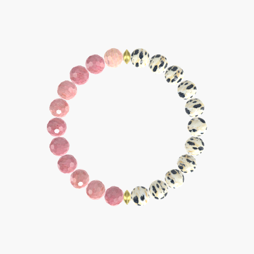 Dalmatian Jasper and Rhodonite Bracelet