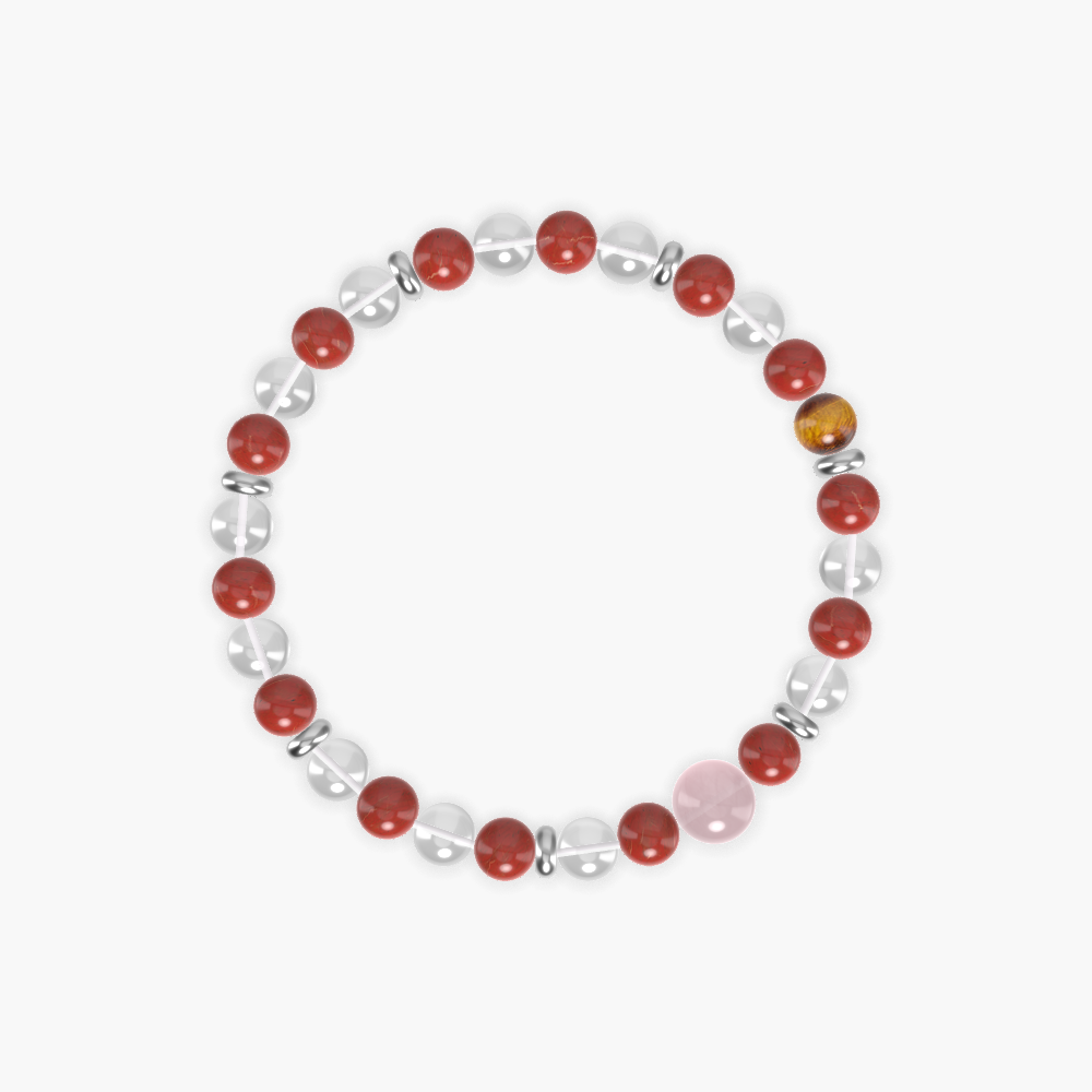 Red Jasper, Clear Quartz, Rose Quartz and more Gemstone Bracelet
