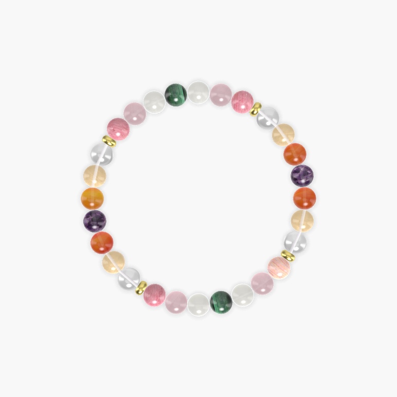 Moonstone, Rose Quartz, Rhodonite and more Gemstone Bracelet