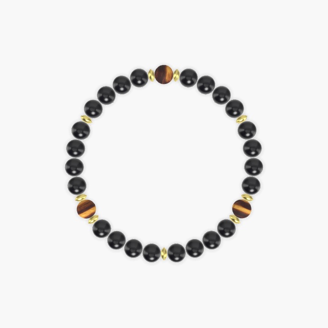 Black Obsidian and Tiger Eye Bracelet