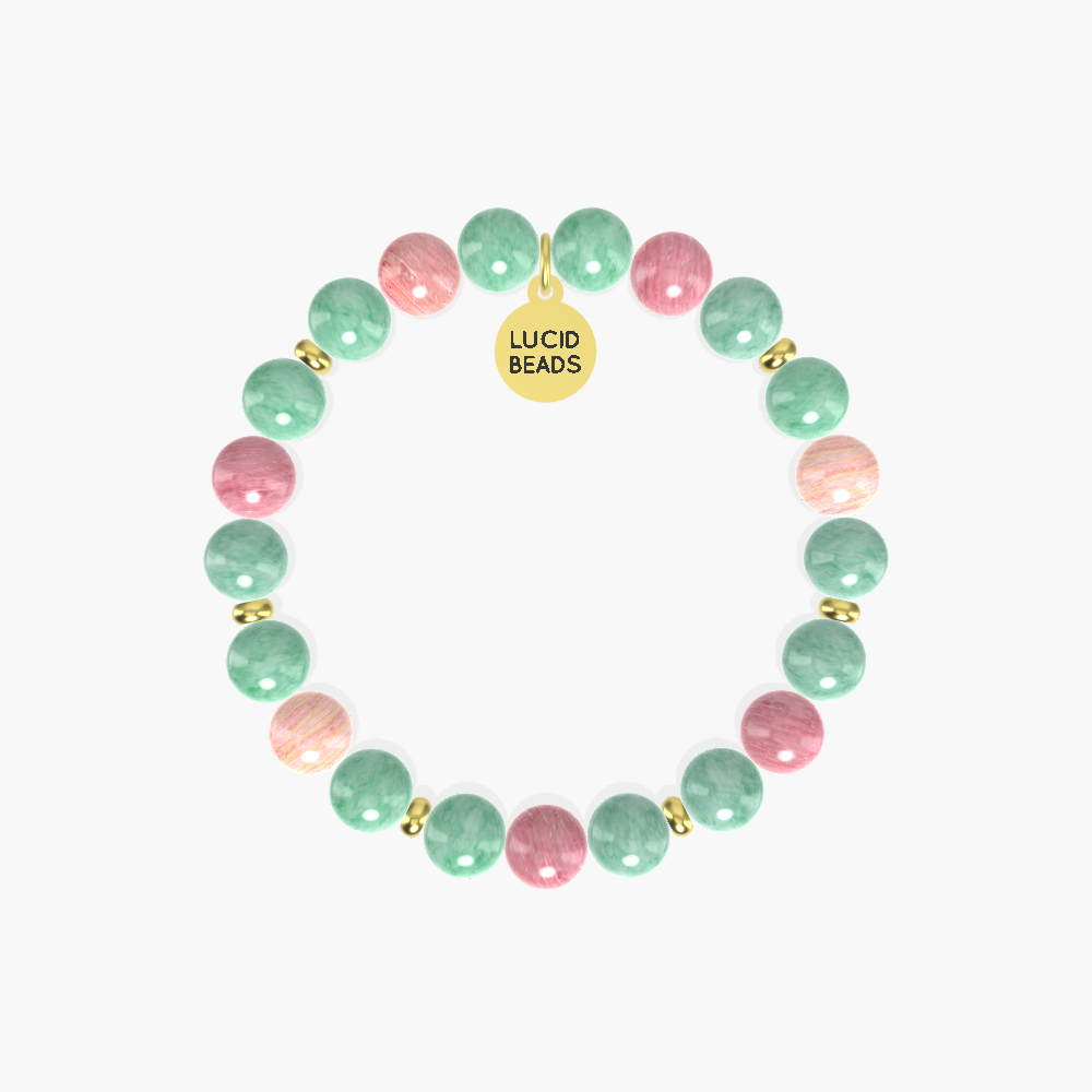 Green Jade and Rhodonite Bracelet