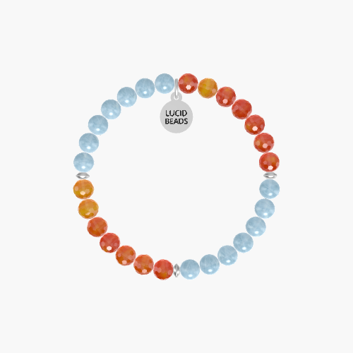 Aquamarine and Carnelian Bracelet