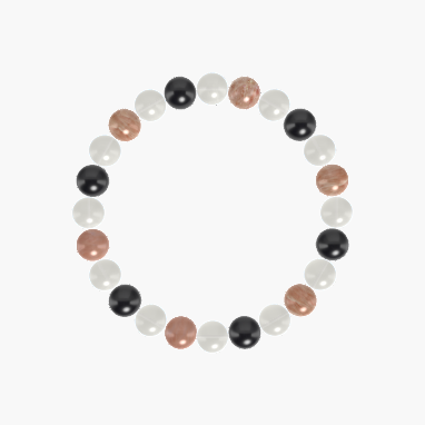 Moonstone, Black Tourmaline and Sunstone Bracelet