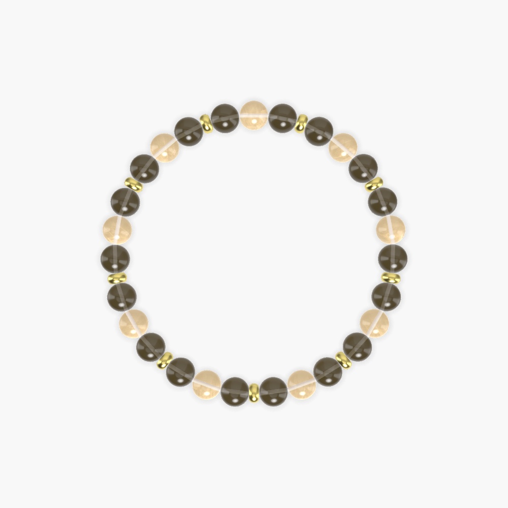 Smoky Quartz and Citrine Bracelet