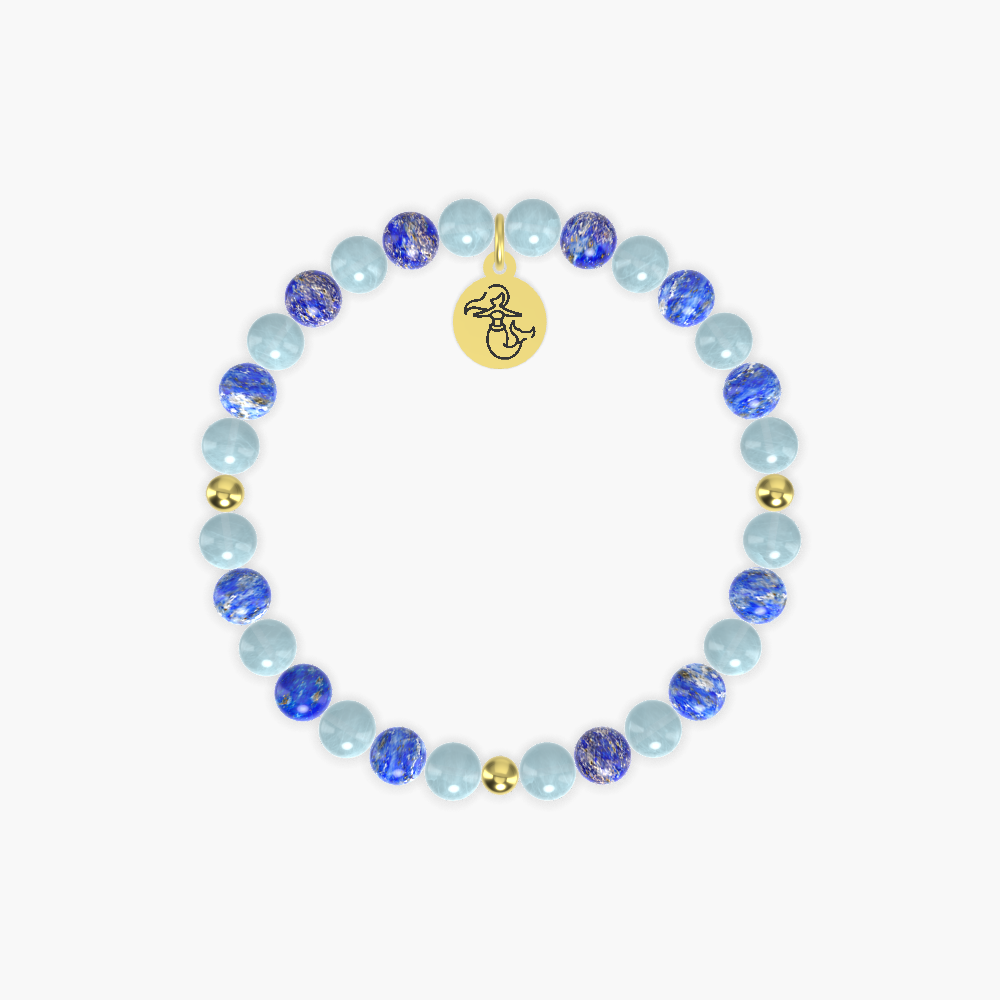 Celebrating International Mermaid Day - Aquamarine and Lapis Lazuli Bracelet