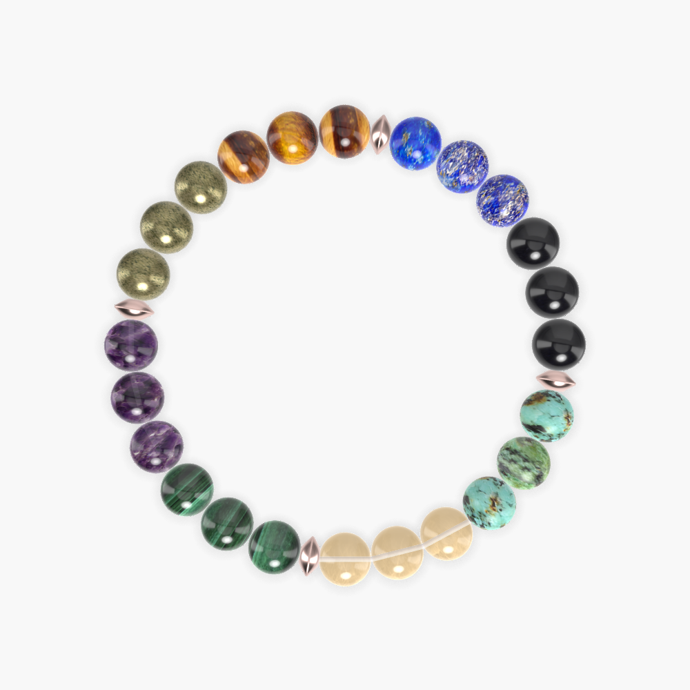 Citrine, African Turquoise, Black Tourmaline and more Gemstone Bracelet