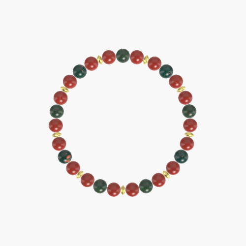 Red Jasper and Bloodstone Bracelet
