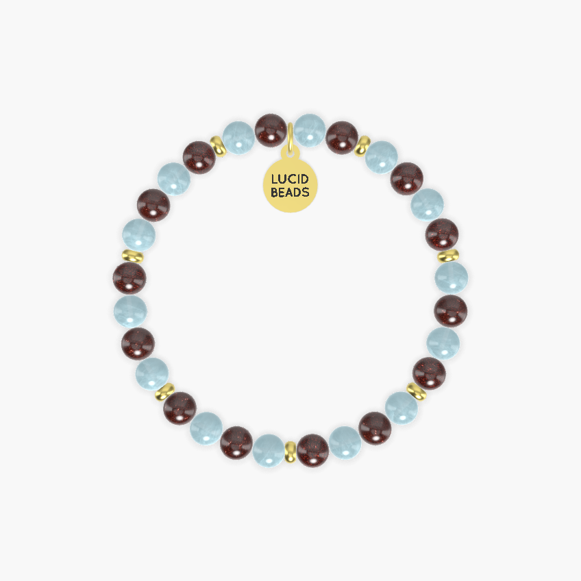 Garnet and Aquamarine Bracelet