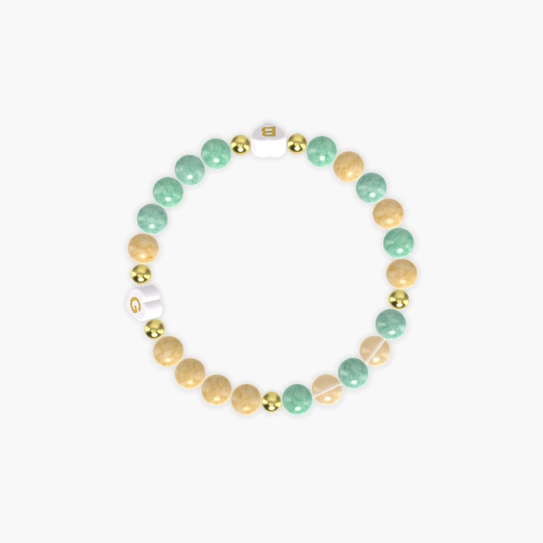 Green Jade, Yellow Jade and Citrine Bracelet