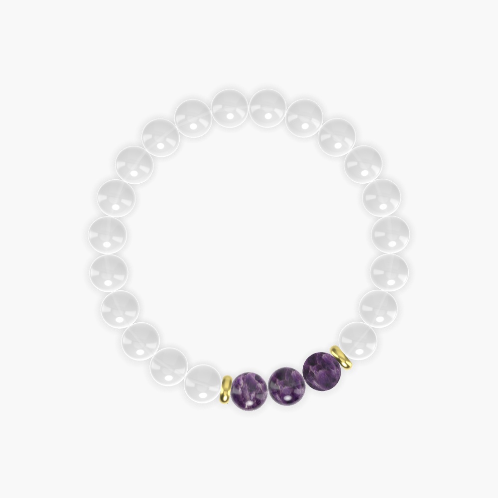 White Jade and Amethyst Bracelet