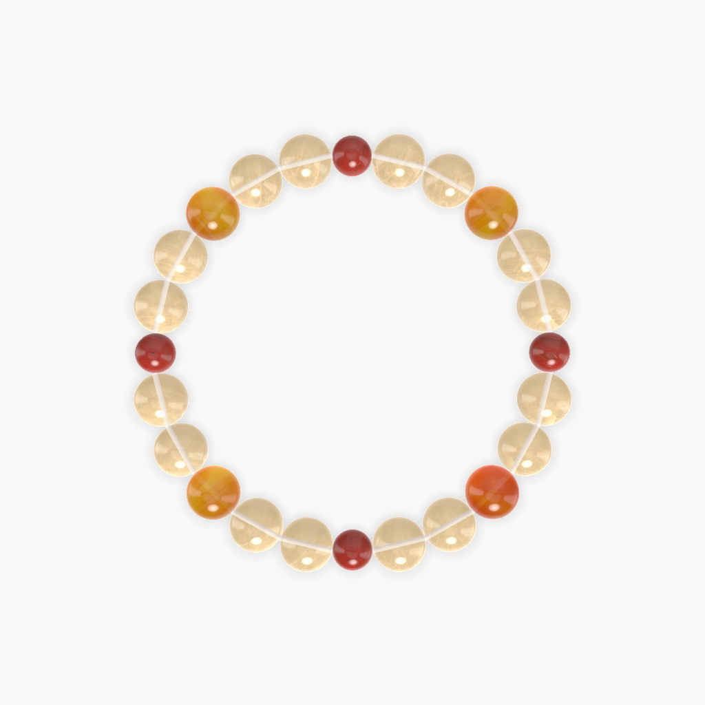 Citrine, Red Jasper and Carnelian Bracelet