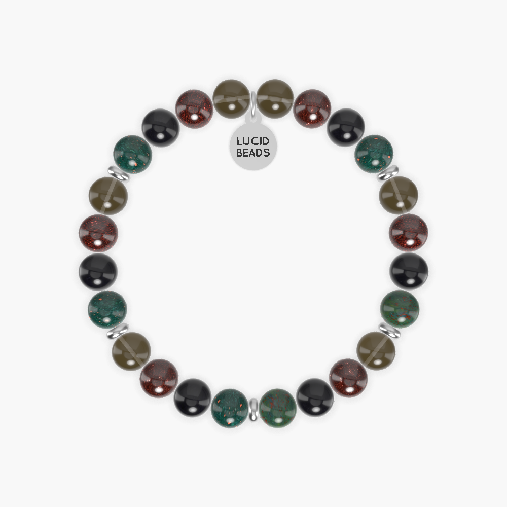 Bloodstone, Black Obsidian, Garnet and more Gemstone Bracelet