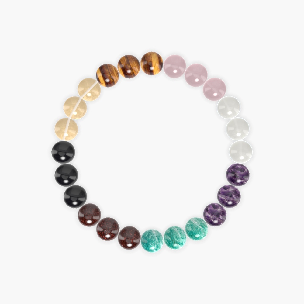 Amazonite, Amethyst, Moonstone and more Gemstone Bracelet