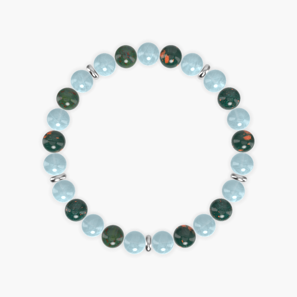 Aquamarine and Bloodstone Bracelet