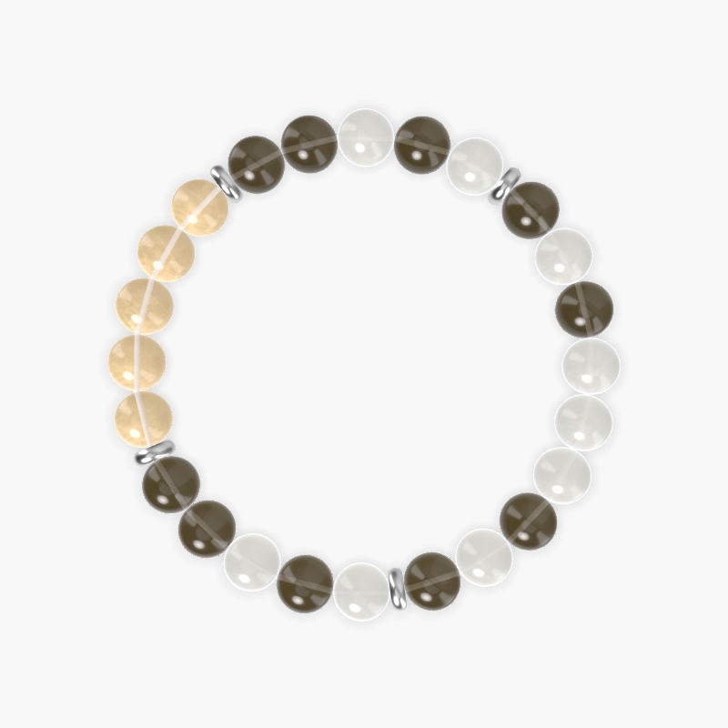 Smoky Quartz, Moonstone and Citrine Bracelet