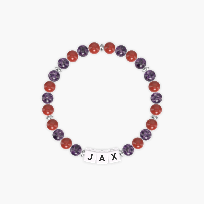 Amethyst and Red Jasper Bracelet