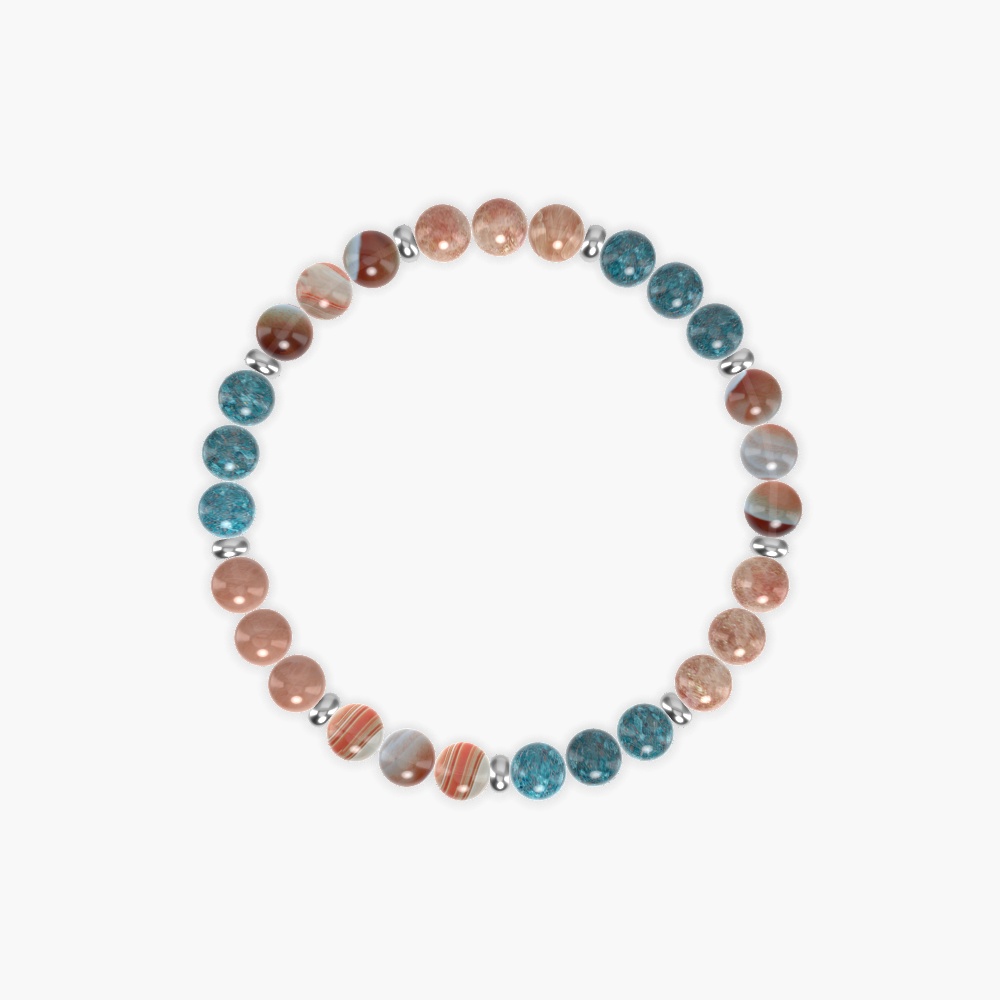 Apatite, Sunstone and Sardonyx Bracelet