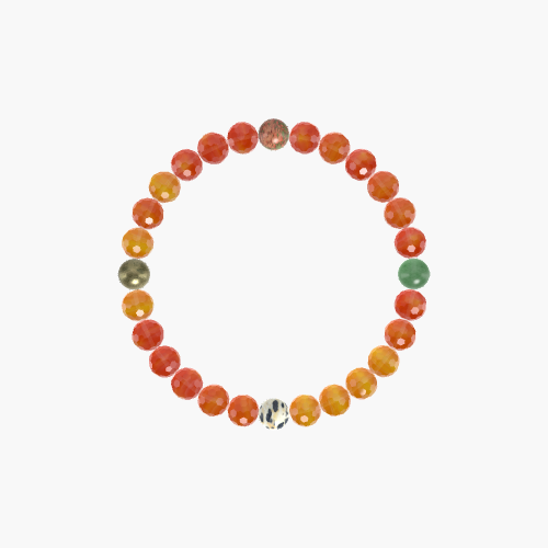 Carnelian, Dalmatian Jasper, Aventurine and more Gemstone Bracelet