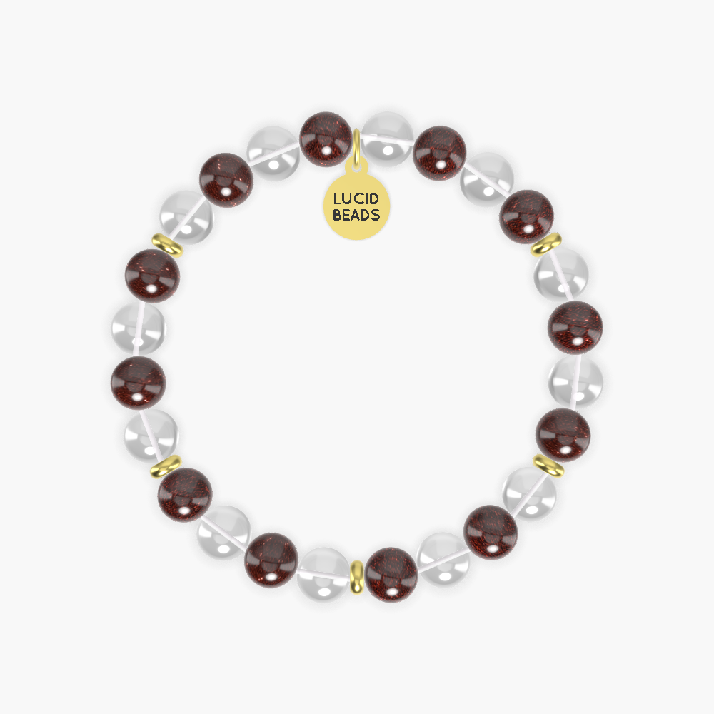 Vitality Harmony - Garnet and Clear Quartz Bracelet