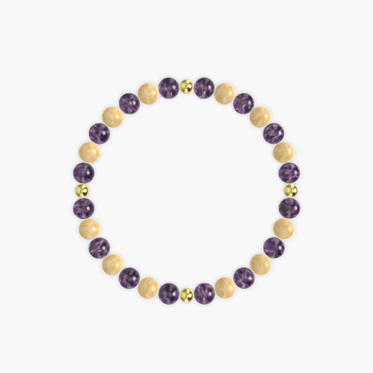 Amethyst and Yellow Jade Bracelet