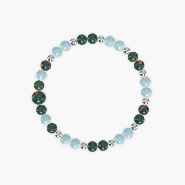 Bloodstone and Aquamarine Bracelet