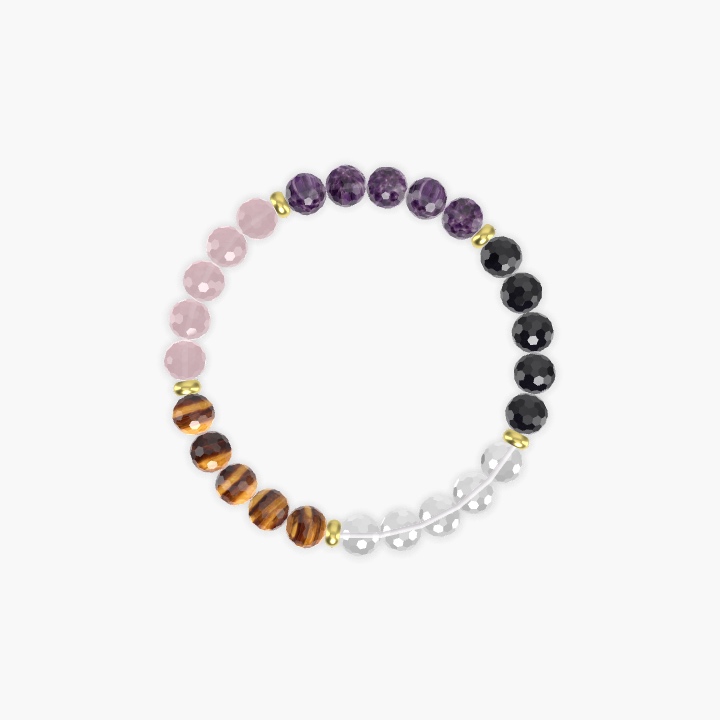 Clear Quartz, Black Tourmaline, Amethyst and more Gemstone Bracelet