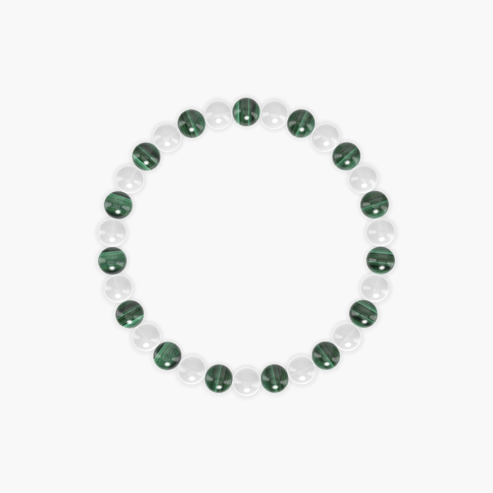 White Jade and Malachite Bracelet