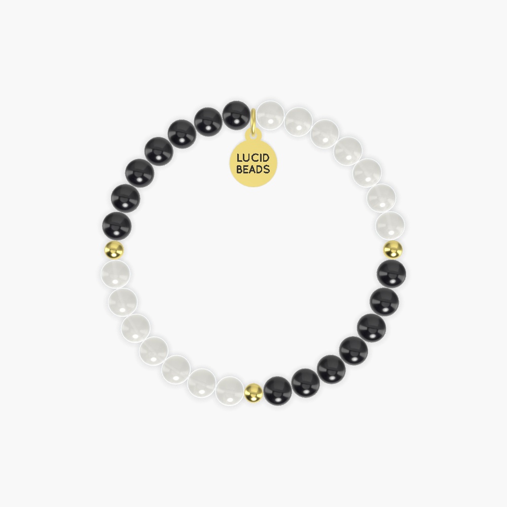 Black Tourmaline and Moonstone Bracelet