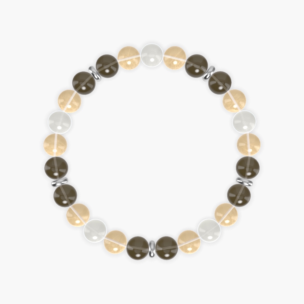 Smoky Quartz, Citrine and Moonstone Bracelet