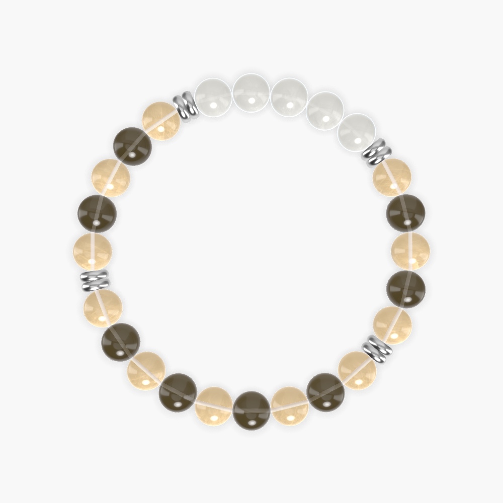 Citrine, Smoky Quartz and Moonstone Bracelet