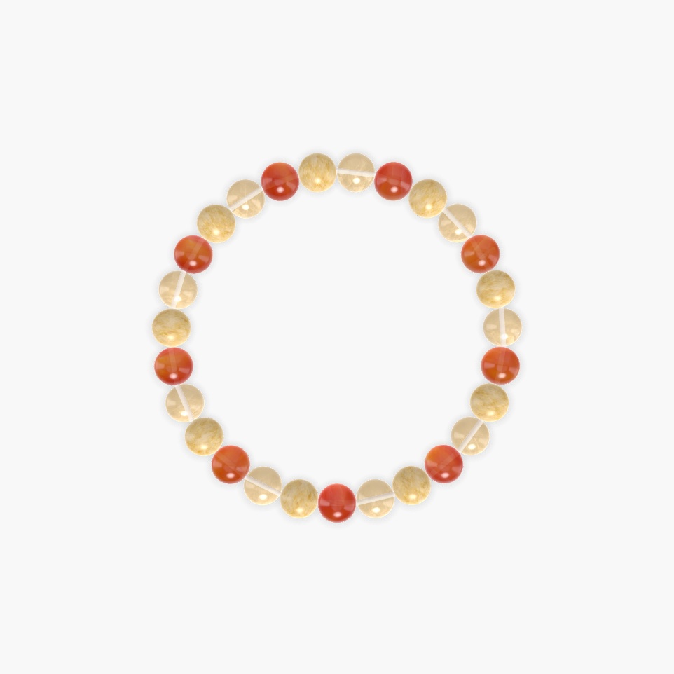 Carnelian, Citrine and Yellow Jade Bracelet