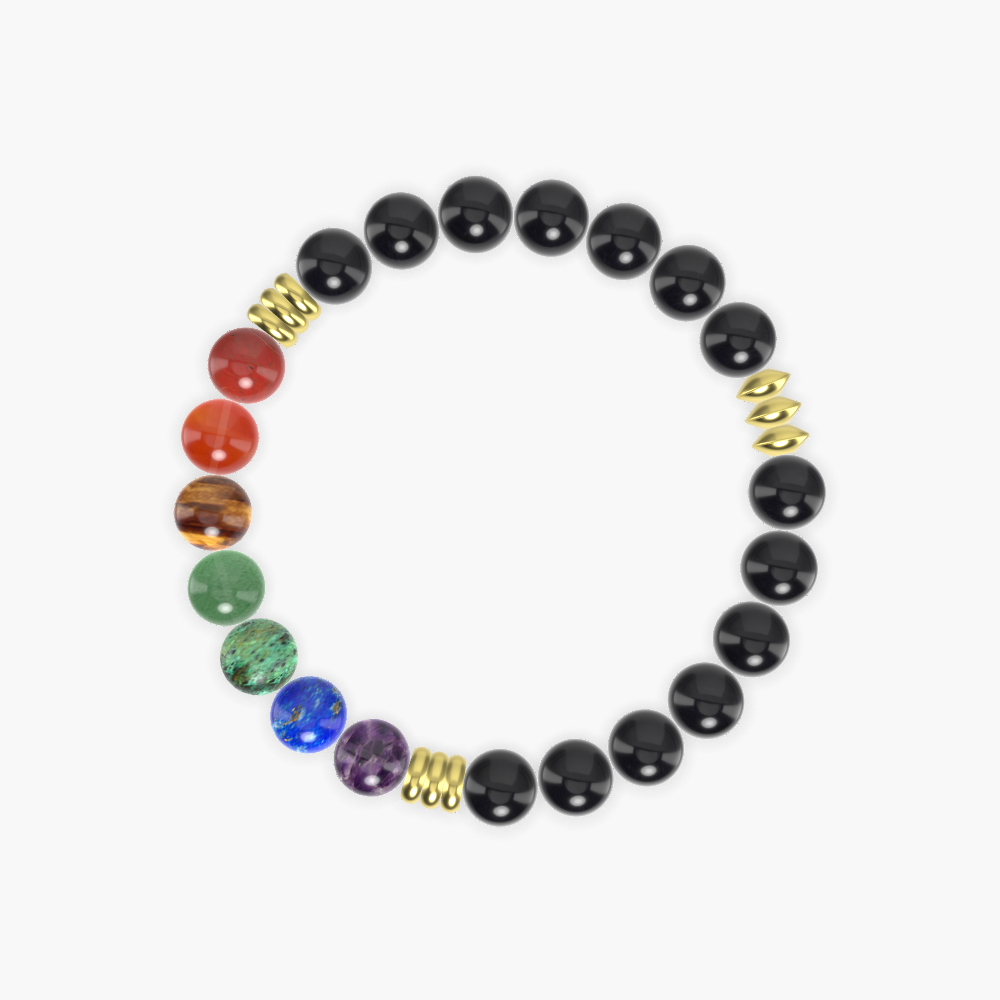 Black Obsidian, Red Jasper, Carnelian and more Gemstone Bracelet